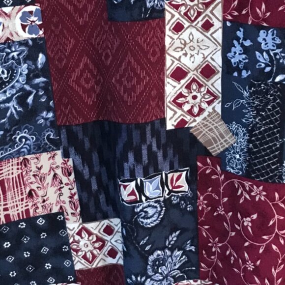 Jessica Stevens Paisley Floral Blouse: Vintage 80s Rayon Tunic, Magenta Blue, M - Picture 6 of 9